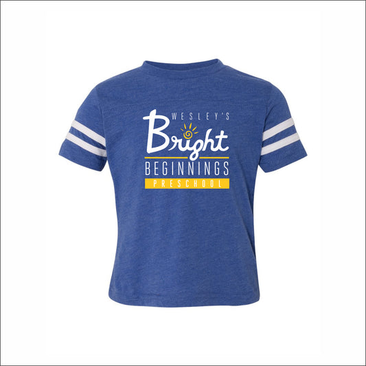 Wesley's Bright Beginnings Toddler Football Fine Jersey Tee