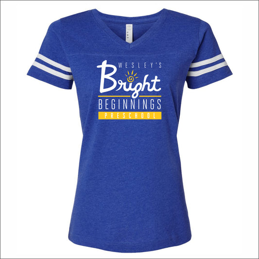 Wesley's Bright Beginnings Ladies Vintage Football Tee