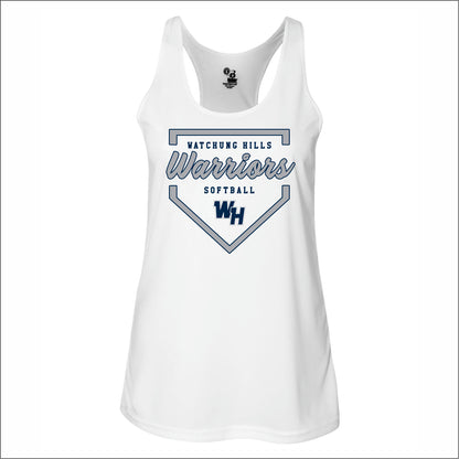 WH Warriors Softball Ladies Performance Racerback Tank Top