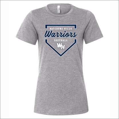 WH Warriors Softball Ladies Heathered Relaxed Jersey Tee