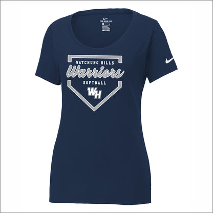 WH Warriors Softball Ladies Nike Dri-fit Performance Scoop Neck T-shirt
