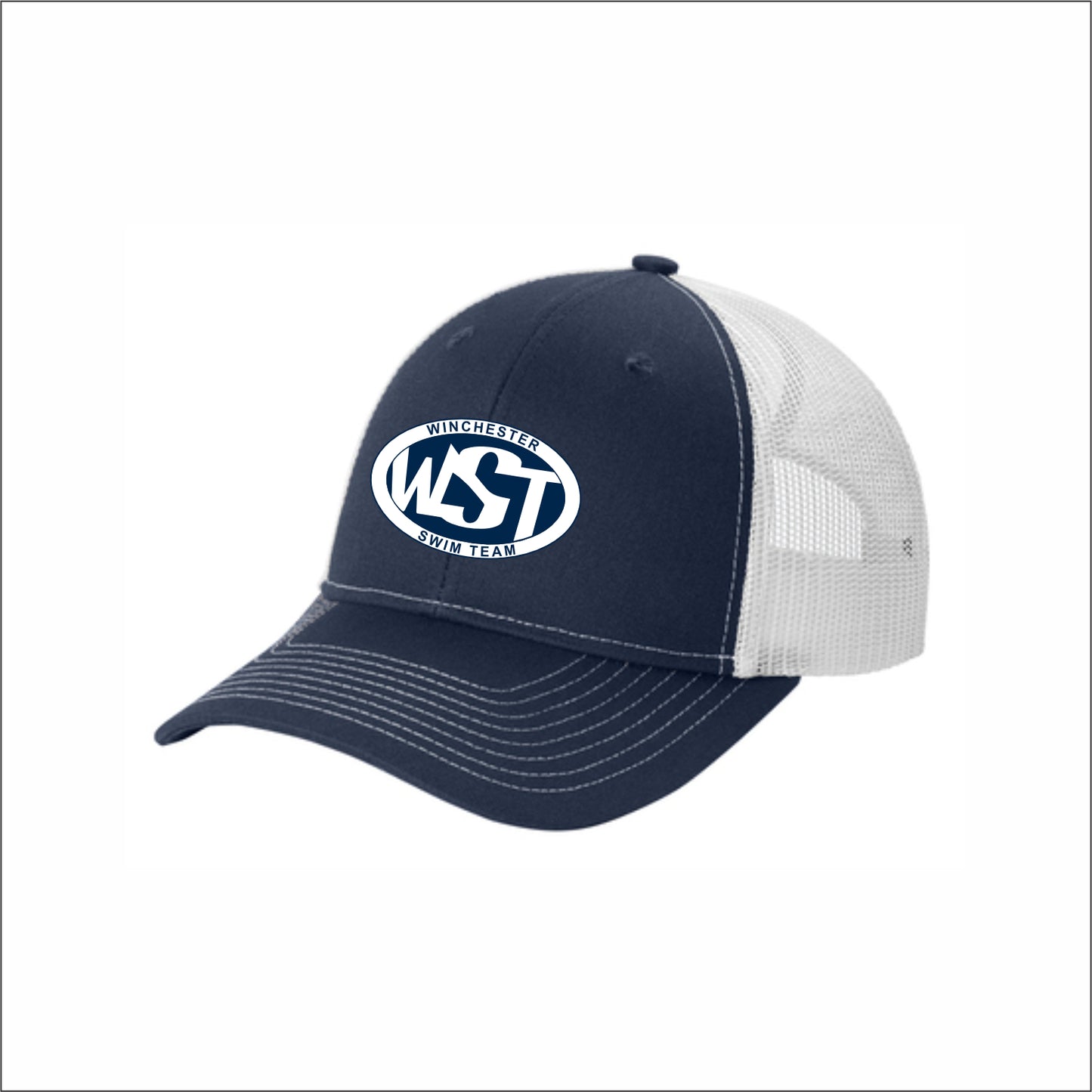 Winchester Swim Team Ladies Ponytail Snapback Trucker Cap