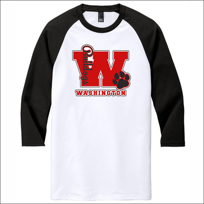 Washington Bulldogs Staff CA Tri-Blend 3/4 Sleeve Raglan Tee - Design A