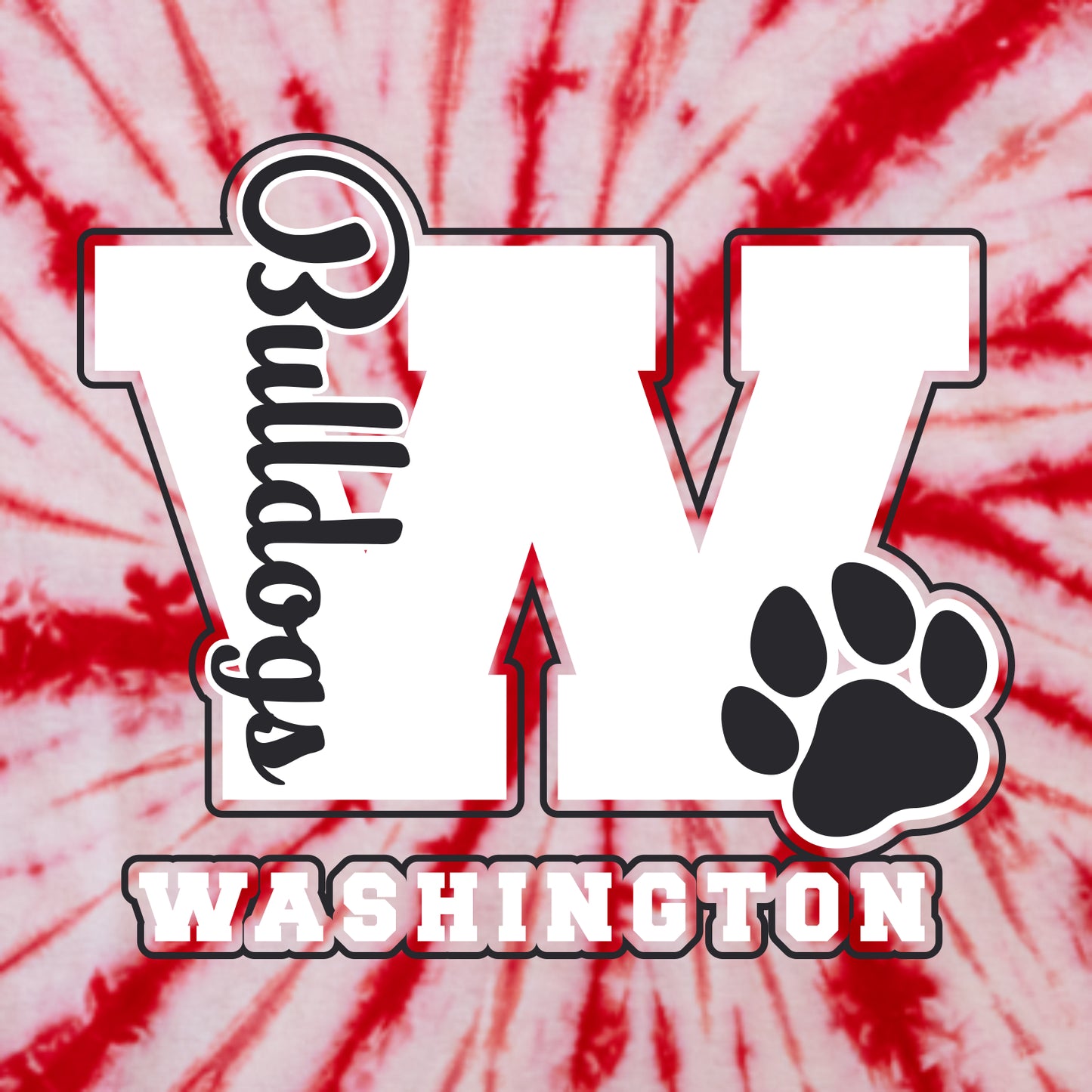 Washington Bulldogs Staff CA Tie-Dye T-shirt - Design A