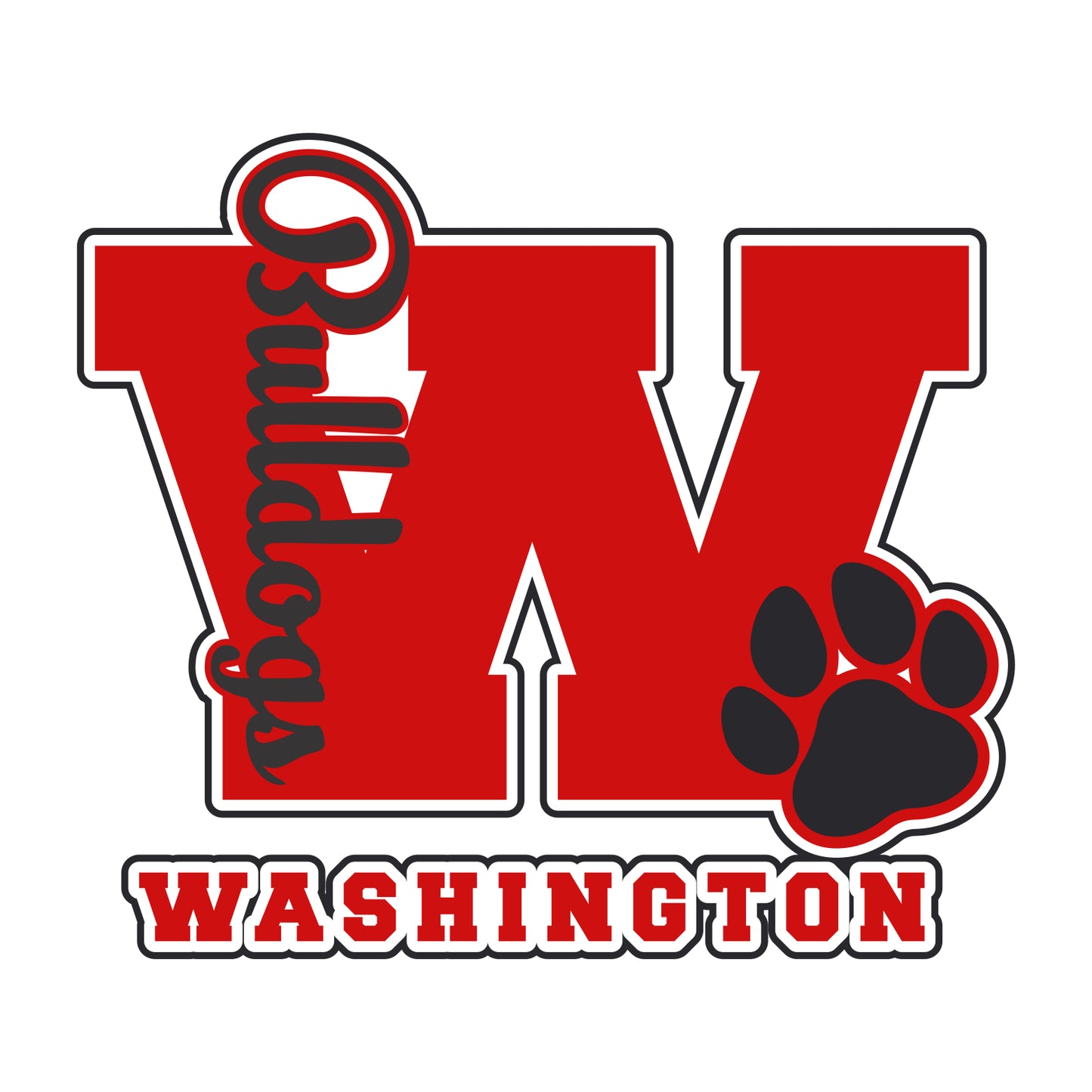 Washington Bulldogs Staff CA Tri-Blend 3/4 Sleeve Raglan Tee - Design A