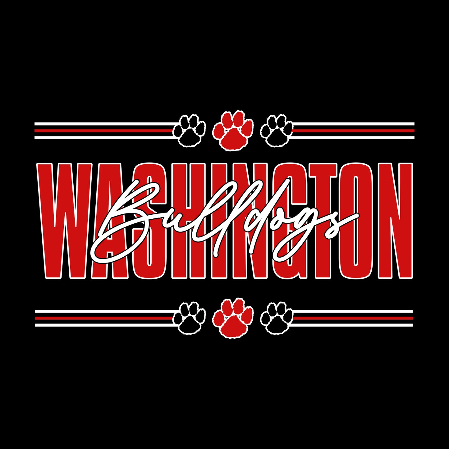 Washington Bulldogs Staff CA 50/50 Short Sleeve T-shirt - Design B