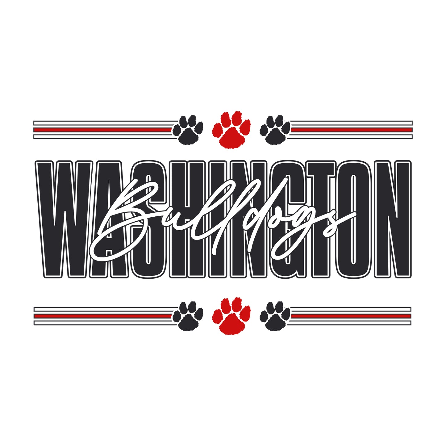 Washington Bulldogs Staff CA Tri-Blend 3/4 Sleeve Raglan Tee - Design B