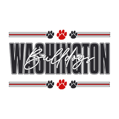 Washington Bulldogs Staff CA Tri-Blend 3/4 Sleeve Raglan Tee - Design B