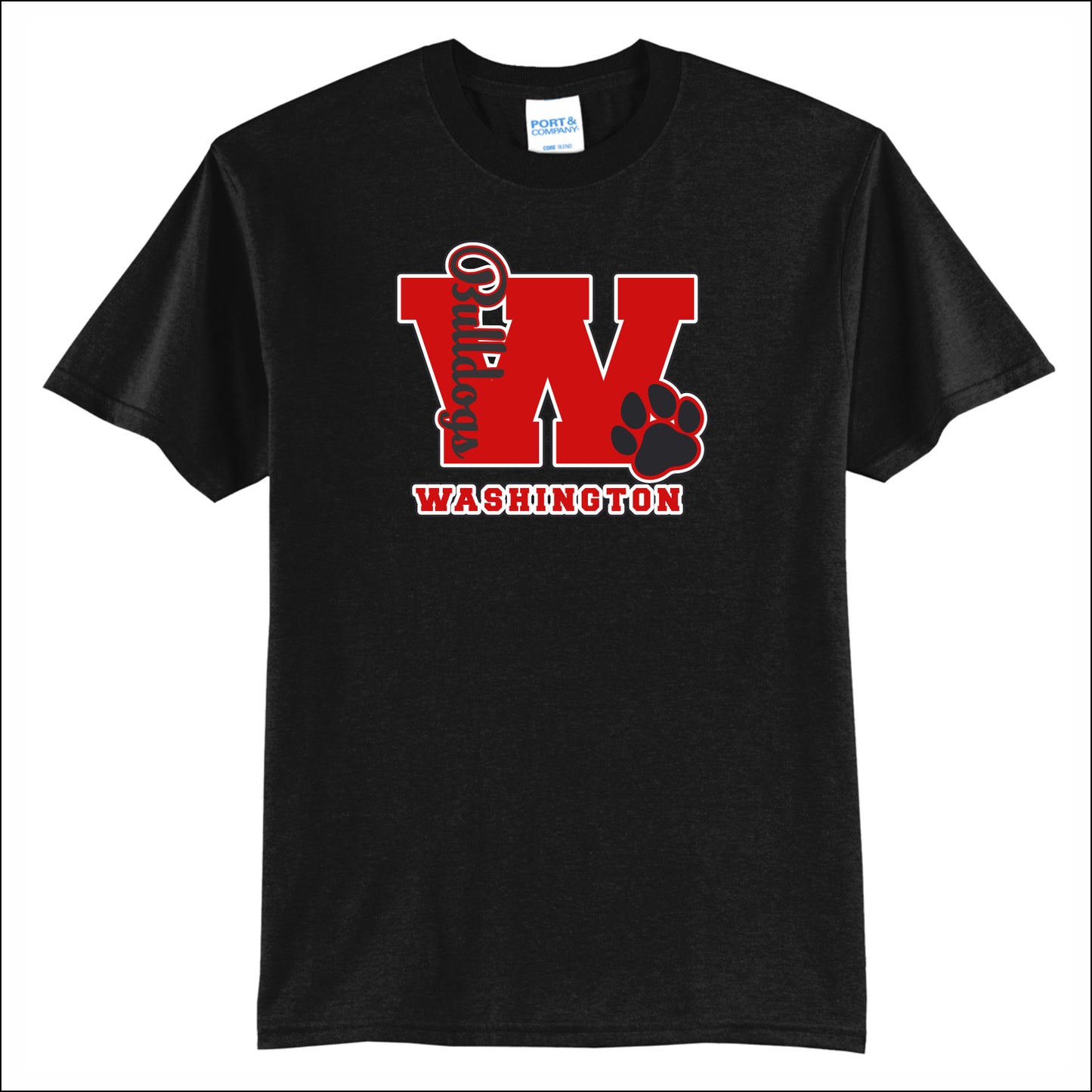 Washington Bulldogs Staff CA 50/50 Short Sleeve T-shirt - Design A