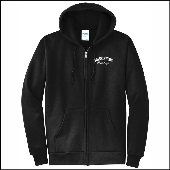 Washington Elem CA Full-Zip Hooded Sweatshirt - Design A