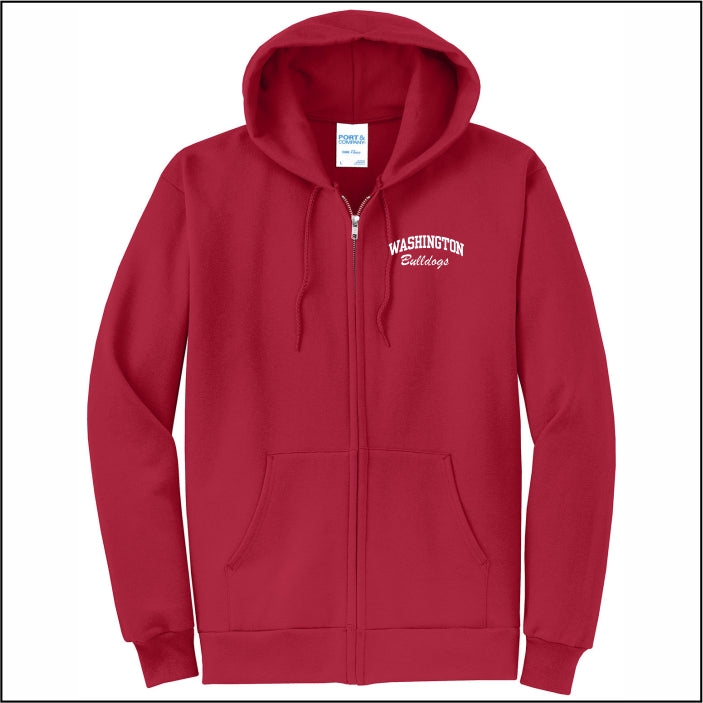 Washington Elem CA Full-Zip Hooded Sweatshirt - Design A