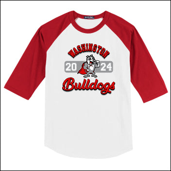 Washington Elem CA 3/4 Sleeve Baseball T-shirt - Design B