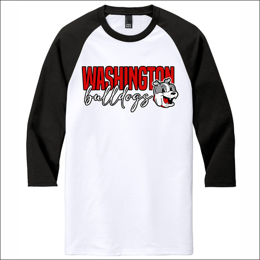 Washington Bulldogs Staff CA Tri-Blend 3/4 Sleeve Raglan Tee