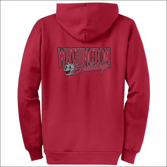 Washington Elem CA Full-Zip Hooded Sweatshirt - Design D