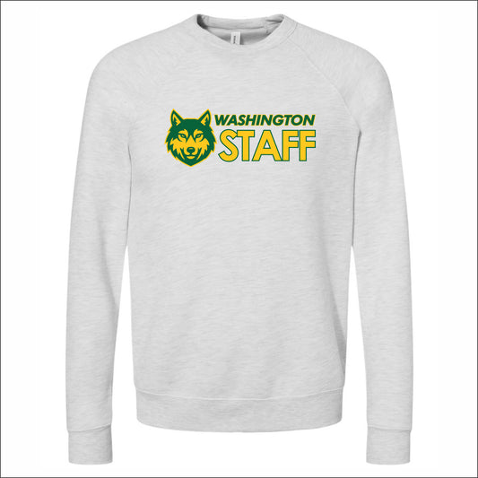 Washington Wolves Staff Sponge Fleece Raglan Crewneck Sweatshirt