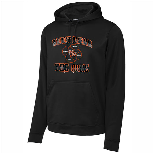 NCWHS Baseball Sport-Wick Fleece Hooded Pullover - Design C