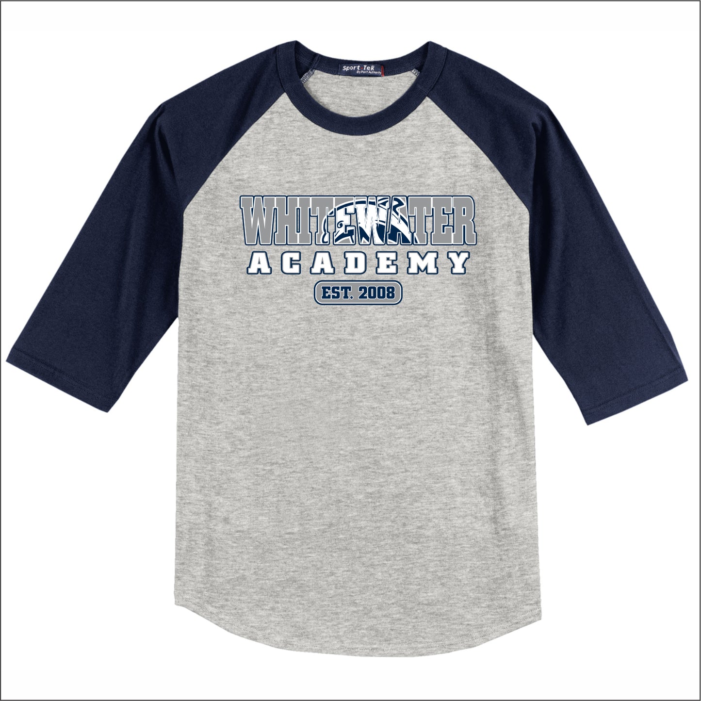 Whitewater Academy 3/4 Sleeve Baseball T-shirt