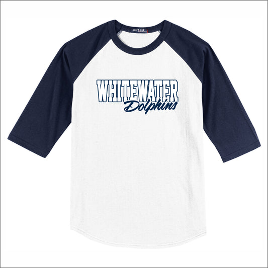 Whitewater Academy 3/4 Sleeve Baseball T-shirt - Des. B