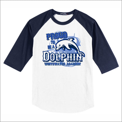 Whitewater Academy 3/4 Sleeve Baseball T-shirt - Des. B