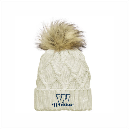 Whittier Elementary Faux Fur Pom Beanie