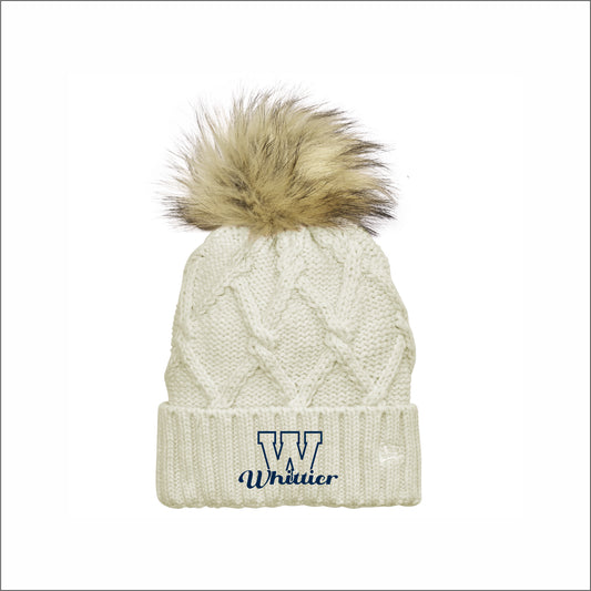 Whittier Elementary Faux Fur Pom Beanie