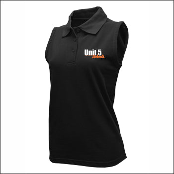 Unit 5 Schools Ladies Sleeveless Polo Shirt - Emb1