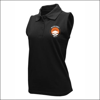 Unit 5 Schools Ladies Sleeveless Polo Shirt - Emb2