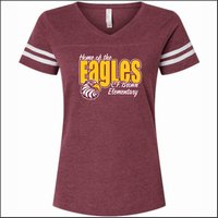 CF Brown Ladies Vintage Football Tee - Des. B