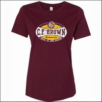 CF Brown Ladies Relaxed Jersey Tee - Des. A