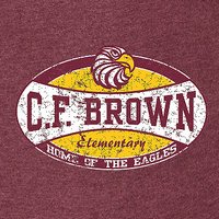 CF Brown Ladies Vintage Football Tee - Des. A