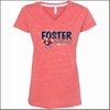 Foster Elementary Ladies Melange V-neck Tee-Des. B