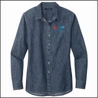 LAUSD ECSE Ladies Long Sleeve Denim Shirt