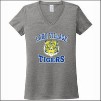 Lake Village Elem Ladies V-Neck Tee - Des. B