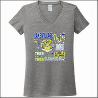 Lake Village Elem Ladies V-Neck Tee - Des. C