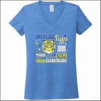 Lake Village Elem Ladies V-Neck Tee - Des. C