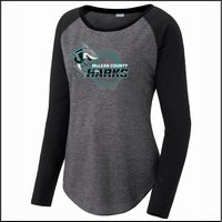 Sharks Hockey Ladies Triblend Long Sleeve Raglan Tee