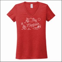 Montclair Elementary Ladies V-Neck Tee - Vintage