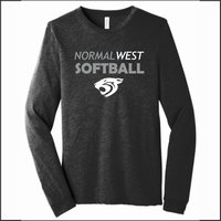 NCWHS Softball Long Sleeve Tri-Blend Tee - Des. C