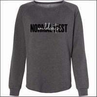 NCWHS Spiritwear Women's Wave Wash Crewneck Sweatshirt