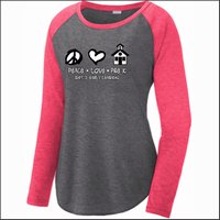 Unit 5 Early Learning Ladies Triblend Long Sleeve Raglan Tee