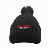 St Alphonsus Cable Knit Pom Beanie