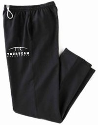 Your Team Black Open Bottom Sweatpants